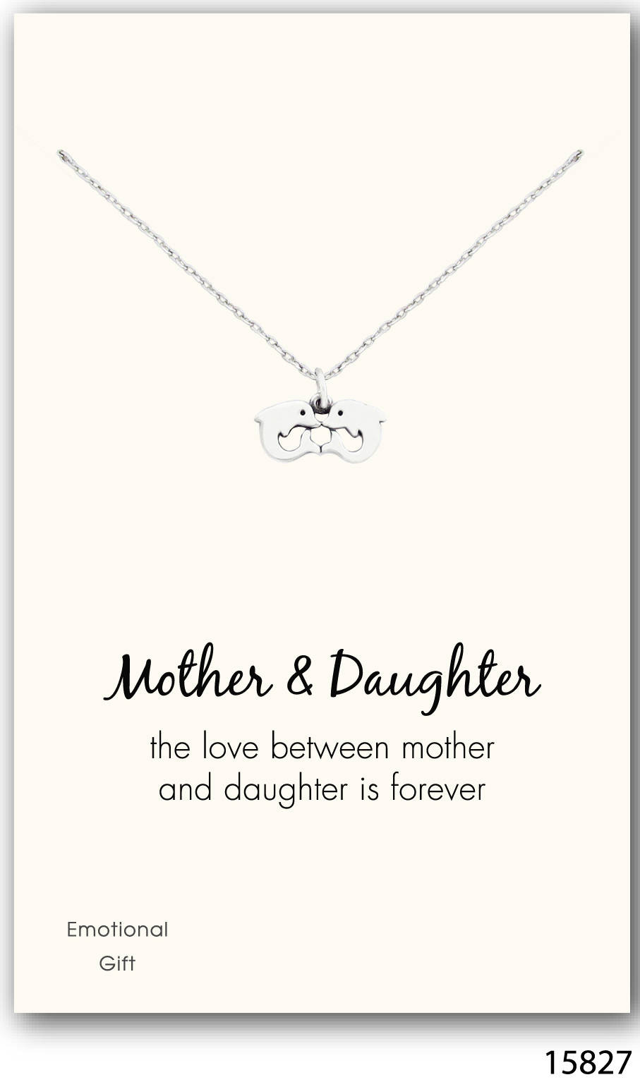 Two dolphins mother daughter silver pendant